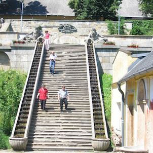 Schodiště k již neexistujícímu zámku