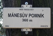 Mánesův pomník - turistický ukazatel