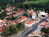 letecký pohled na střed města