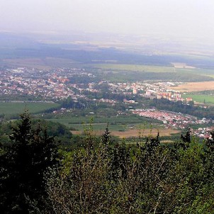 pohled na Bystřici p. H. od rozhledny